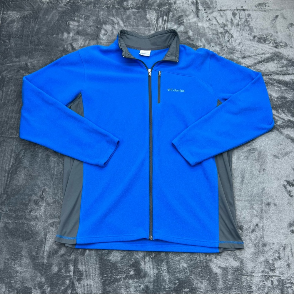Columbia XL Lost Peak Blue Black Men's Lightweight Zip Jacket Coat Stretchy Side